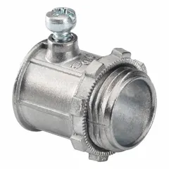 Zinc set screw coupling for joining EMT conduit in electrical raceway systems. 3/4 in trade size, unfinished finish. UL Listed.