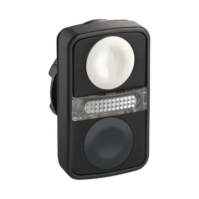 SCHNEIDER Multihead Operator: Illuminated, 3 Button, Flush Profile - Illuminated Multihead Push-Button Operators