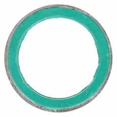 Sealing washer for 1/2-inch conduit fittings, constructed from neoprene and zinc plated steel. Used to create a liquid-tight seal between conduit fittings and enclosures, preventing moisture and contaminants from entering electrical connections.