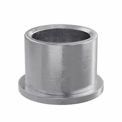 Lubricated general purpose metallic flanged sleeve bearing made from SAE 863 iron-copper material. Features a 1 in bore, 1-1/4 in OD, and 1 in length. Operating temperature range -15°F to 300°F. Suitable for supporting rotating shafts in industrial machinery such as conveyors, pumps, and material handling equipment. Supplied in a pack of 10.
