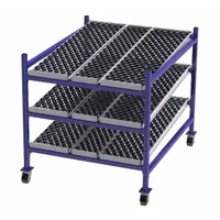UNEX FLOW CELL Gravity Flow Rack: 48 in x 60 in x 54 in, Tilt, 3 Shelves, Rubber (MPN FCM99SW48603)