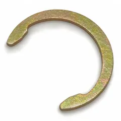 External crescent retaining ring made of standard steel with a thickness of 0.015 in. Designed for inch-series applications, it installs into a machined groove on a shaft to secure components. Supplied in a pack of 100.
