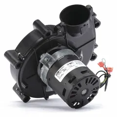 This FASCO furnace draft inducer operates at 115V AC and is designed for use with Rheem/RUUD equipment. It replaces OEM model 703020 and creates negative pressure to vent combustion gases through the flue. Suitable for gas furnace applications requiring a direct replacement.