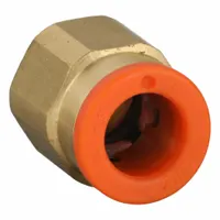 SMC Push-Fit Adapter Fitting: 1/4 in OD x 5 mm Pipe Size, Push-to-Connect x Metric, Brass, Brass (MPN KQ2H07-M5A)