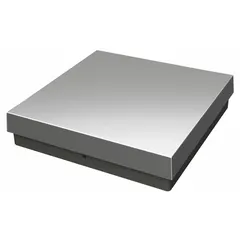 Stainless steel bench scale with a 12 in x 12 in weighing surface and 0.05 lb readability. Rated IP65 for protection against dust and water jets. Includes an indicator cable connection port; indicator not included. Suitable for general industrial weighing applications.