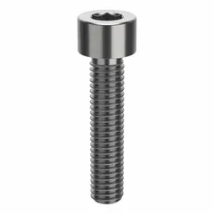 Inch-system standard socket head cap screw with 3/8"-16 thread size, 1 3/4 in length, and 3/8 in drive size. Made of plain 18-8 stainless steel with right-hand thread direction. Used for fastening components in machinery, equipment, and structural assemblies requiring corrosion resistance.