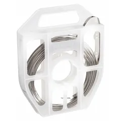 This 201 stainless steel strapping is used for bundling, clamping, and securing industrial components such as pipes, hoses, cables, and insulation. It offers a break strength of 900 lb and a length of 50 ft, suitable for heavy-duty fastening in harsh environments.