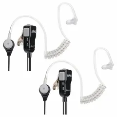 Clear earbud with Push To Talk and Two Pin connector for X-Talker series two-way radios. Enables discreet communication for surveillance or professional field operations.