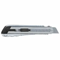 STANLEY Snap-Off Utility Knife: 8 in Overall Lg, Textured, 7 Segments, 4 Blades Stored, Silver (MPN 10-817)