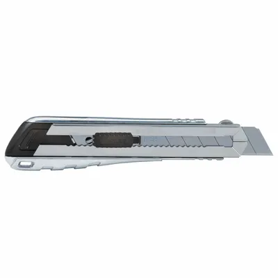 STANLEY Snap-Off Utility Knife: 8 in Overall Lg, Textured, 7 Segments, 4 Blades Stored - 25mm Blade Snap-Off Knives
