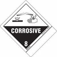 BRADY DOT Container Label: Corrosive, 4 in x 4 in, 4 in Label Ht, 4 in Label Wd, Paper, 100 PK (MPN 28480LS)