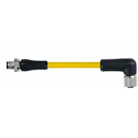 Cordset: M12 Male Straight X M12 Female Right Angle, 4 Pins, Yellow, TPE, 10 m Cable Lg (MPN 7700-P4151-U0C1000)