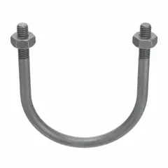 This steel U-bolt is designed to secure 2 1/2 in pipe, conduit, or tubing to structural supports. It features a 3/8"-16 thread size and an inside height of 3 5/8 in. Commonly used in plumbing, HVAC, and industrial piping systems for stable fastening. Sold in a 10-pack.