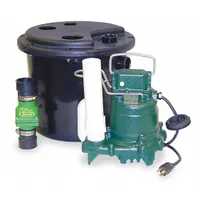 ZOELLER Sink Drain Pump System: 5 gal, 1/3 hp, 115V AC, 34 gpm Flow Rate @ 10' of Head, 9.7 A, Male (MPN 105-0001)