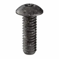 Tamper Resistant Screw: #8-32 Thread Size, 1/2 in Lg, Steel, Black Oxide, Button, 25 PK (MPN 81060)