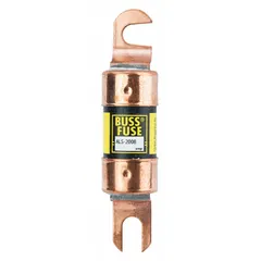 The BUSSMANN ALS-200B is a 200 A, 48 V DC fast-acting bolt-on fuse from the ALS series. It is a non-indicating, general purpose fuse designed for overcurrent protection in DC circuits. Typical applications include material handling equipment and industrial vehicles where reliable circuit protection is required.