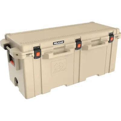 PELICAN Marine Chest Cooler: Tan, 239 Cans, 250 qt Cooler Capacity - Heavy-Duty Chest Coolers