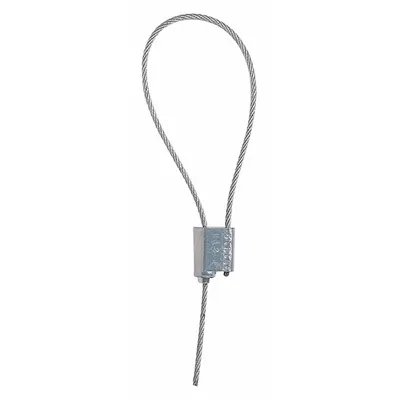 BRADY Cable Seals: Silver, Steel, 12 in Cable Lg, 7/64 in Cable Dia, Sequential - Adjustable-Length Cable Seals