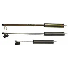 Steel pogo stick with yellow zinc finish and enclosed spring, 40 in overall length. Used to support and align spring brake chambers during installation or removal on heavy-duty trucks and trailers, simplifying maintenance and improving technician safety.