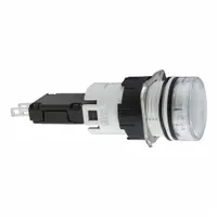 SCHNEIDER ELECTRIC Pilot Light: 16 mm Panel Mounting Size, White, LED, XB6 Series (MPN XB6AV1BB)