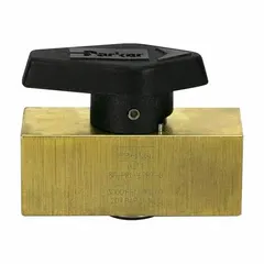 This Parker brass instrumentation plug valve is a 2-way, 1/2 in pipe size valve with FNPT x FNPT connections. It is used for on/off flow control in industrial piping systems handling chemicals, gas, or oil media. Typical applications include instrumentation, sampling, and isolation in process plants, refineries, and gas handling systems.