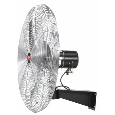 Dayton Mounted Fan: 18 in Blade Dia, 115V AC, 1/5 hp Motor HP, Wall Mount, Oscillating - Standard Industrial Wall-Mount Fans
