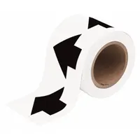 Arrow Tape: White, Black, 4 in Wd, 90 ft Roll Lg, Vinyl, 4 in Roll Wd, 1,080 in Lg (MPN 91409)