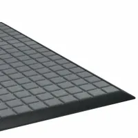 Entrance Runner: Waffle, Outdoor, Heavy, 4 ft x 8 ft, 3/8 in Thick, Polypropylene, Rubber, Blues
