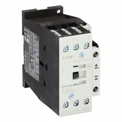Non-reversing IEC contactor with 3 poles, 3 normally open contacts, rated 25 A, and a 240V AC coil. Integrated surge suppression protects the coil. Suitable for switching three-phase motors, lighting, and HVAC loads in industrial and commercial installations.