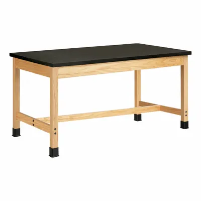 DIVERSIFIED SPACES Plain Apron Table: 30 in Overall Wd, 42 in Overall Ht, 5 ft Overall Lg - Fixed-Height Laminate Surfaced Lab Tables