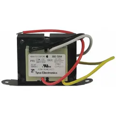 Transformer used in plumbing and HVAC systems to step down voltage for controls, relays, and ignition modules. Suitable for burner and pump control circuits in commercial and industrial applications.