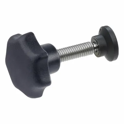 JW WINCO 7-Arm Knob with Swivel Thrust Pad & Threaded Stud, M8, 25 mm Pad Base - 7-Arm Knobs with Swivel Thrust Pad & Threaded Stud