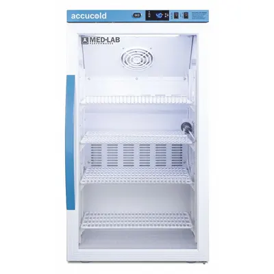 ACCUCOLD Lab Refrigerator: 3 cu ft, Undercounter, 2°C to 10°C, 19 in Overall Dp - General Purpose Lab Refrigerators