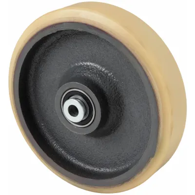 OEM Caster Wheel: 8 in Wheel Dia - Polyurethane Tread on Iron Core Wheels