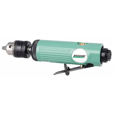 SPEEDAIRE Air-Powered Drill: 3/8 in Chuck, 22,000 RPM, 0.5 hp, Keyed - Inline Air-Powered Drills