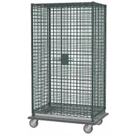 METRO Security Cart: 900 lb, 36 in L x 24 in W Self, 39 in L x 28 in W x 69 in H Overall Dim, Green (MPN SEC53LK3)