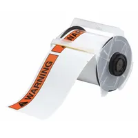 Pre-Cut Label Stock Roll: Warning, WARNING Header, 4 in x 6 1/4 in, 6 1/4 in x 4 in, Vinyl, White (MPN 121561)