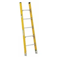 WERNER Straight Ladder: 6 ft Ladder Size, Fiberglass, 375 lb Load Capacity, 13 lb Wt, 5 Rungs, Top (MPN S7906-3)