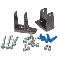 ASI GLOBAL Pilaster Bracket: Zinc, Bright, 3 1/2 in Overall Ht, 3 1/2 in Overall Wd (MPN 40-8515220)