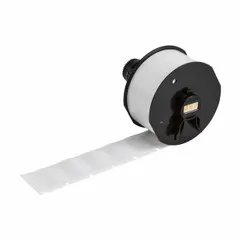 Vinyl wraparound label cartridge for industrial identification and cable marking. Measures 3/4 in x 1 in. Available in Blue on White, Green on White, and Red on White. Compatible with Wraptor A6200 printer series; requires A62-R4300 ribbon.