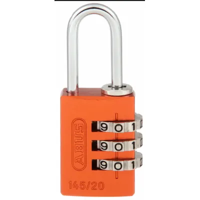 ABUS Combination Padlock: Scrolling Combo, Orange, Aluminum, Std Shackle - TSA Approved Luggage Combination Padlocks