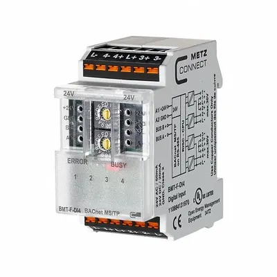 METZ CONNECT MSTP Module: C-Logline, BACnet MS/TP, DIN Rail Mounting, (4) Digital In - Modules for Metz Connect Controllers