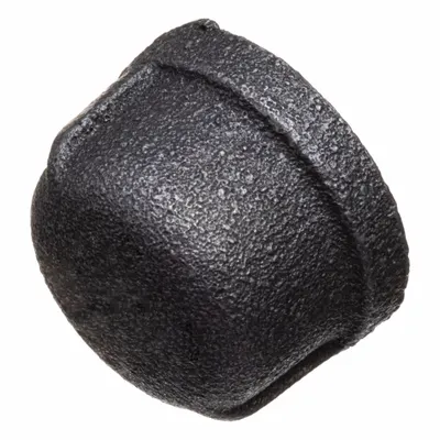 USA INDUSTRIALS 1/4 in Threaded Class 150 Malleable Iron Cap with Thread Sealant - Low-Pressure Threaded Pipe Fittings with Thread Sealant