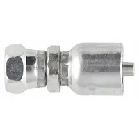 Steel straight crimp hose fitting with BSPP female thread and genderless crimp end. Designed for -16 hose dash size, 1"-11 thread. Used in hydraulic systems to connect hose to BSPP threaded ports in industrial and mobile equipment