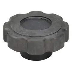 This 8-arm knob features a threaded hole for manual adjustment, clamping, or positioning on machinery, jigs, and fixtures. The plastic body with steel thread insert provides corrosion resistance in industrial environments. Diameter: 1.25 in. Thread: 3/8"-16.