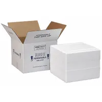 Insulated Shipping Container: 12 3/4 in x 12 3/4 in x 12 1/2 in, 1.25 in Insert Wall Thick, White (MPN XM6C)
