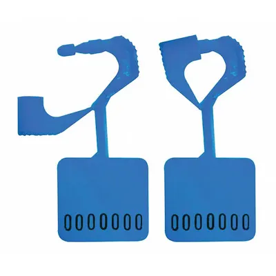ELC SECURITY PRODUCTS Padlock Seals: Blue, Plastic, 13 lb Breaking Strength, 6 mm Lock Wd - Plastic Hasp Padlock Seals