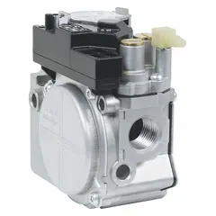 Direct ignition gas valve for use with direct spark or hot surface ignition systems in commercial and industrial heating applications. Dual-stage, slow-opening design with a 90° stroke. Rated at 140,000 BtuH.