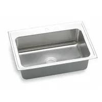 ELKAY Bowl Drop-In Sink: 33 in Overall Lg, 22 in Overall Wd, 10 in Bowl Dp, 28 in Bowl Lg, 1 Bowls (MPN DLRS3322103)