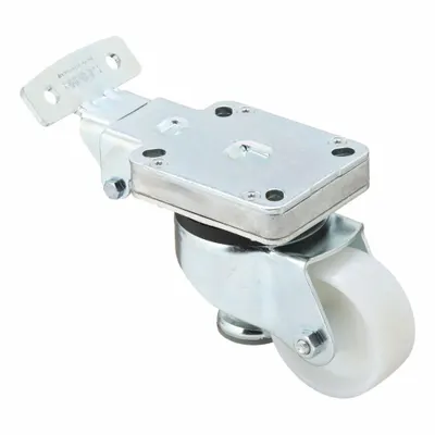 OEM Plate Caster: 3 in Wheel Dia, 4 5/8 in Mounting Ht, Swivel, 1,100 lb Load Capacity - Quick-Engage Pedal-Style Leveling Plate Casters